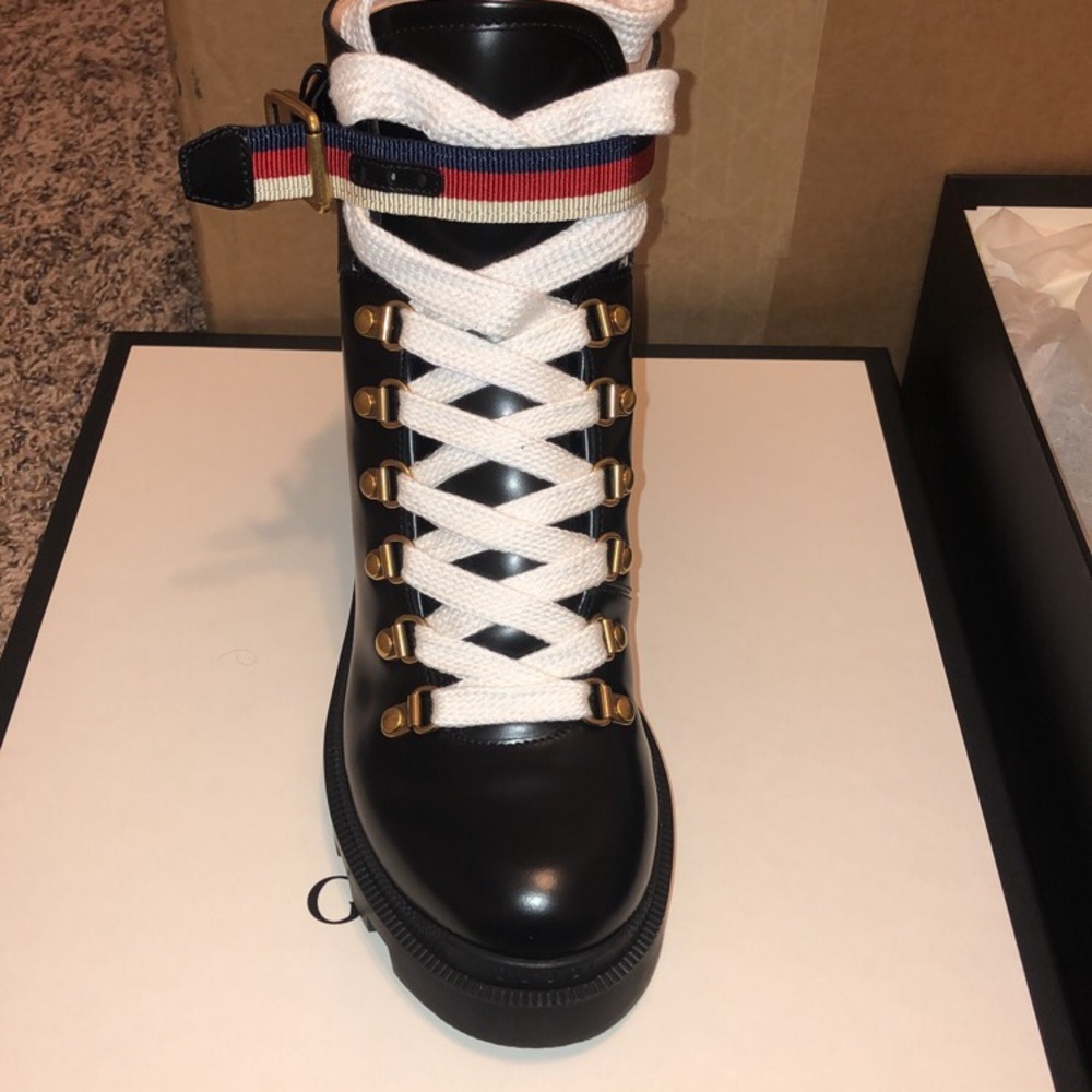 Gucci combat boots (includes black laces )